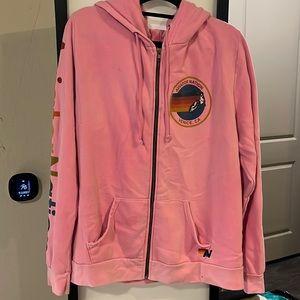 Aviator nation neon pink zip up hoodie XXL